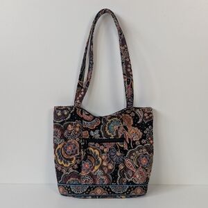Vera Bradley Kensington Brown Black Floral Patterned Tote Bag